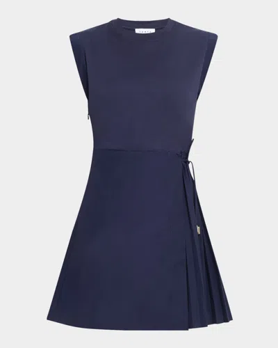 Tanya Taylor Shivani Sleeveless Combo Dress In Navynavy