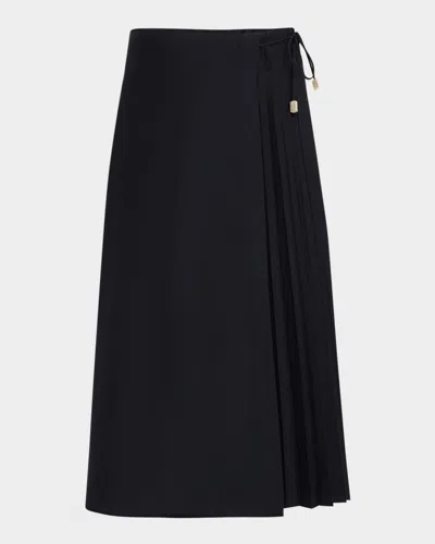 Tanya Taylor Shivon Midi Skirt In Black