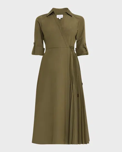 Tanya Taylor Shivon Midi Wrap Dress In Fern