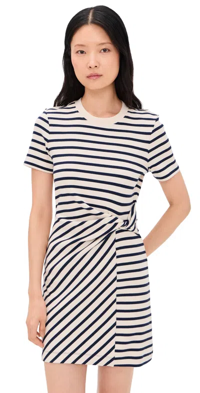 Tanya Taylor Short Cody Dress Cream/classic Navy Multi