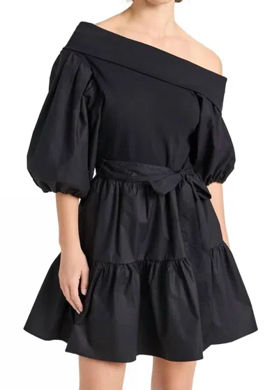 Tanya Taylor Short Georgia Dress In Black
