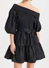Tanya Taylor Short Georgia Dress In Black In Black