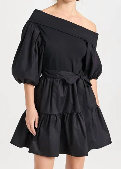 TANYA TAYLOR SHORT GEORGIA DRESS IN BLACK