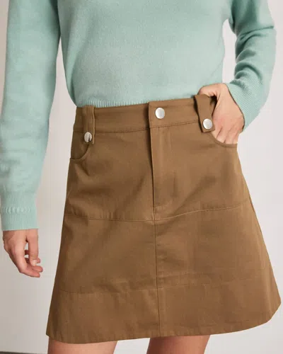 Tanya Taylor Short Hudie Skirt In Toasted Chestnut In Multi