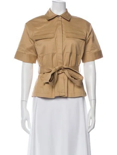Pre-owned Tanya Taylor Short Sleeve Top In Neutral