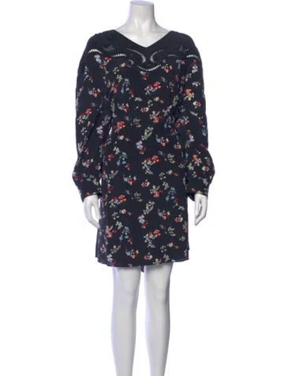 Pre-owned Tanya Taylor Silk Knee-length Dress In Blue