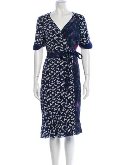Pre-owned Tanya Taylor Silk Knee-length Dress In Blue