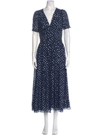 Pre-owned Tanya Taylor Silk Long Dress In Blue