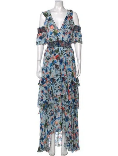 Pre-owned Tanya Taylor Silk Long Dress In Blue