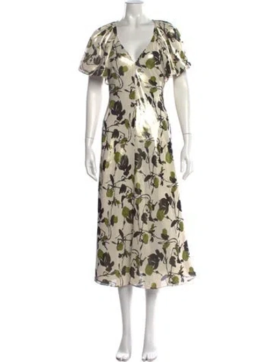 Pre-owned Tanya Taylor Silk Long Dress In White