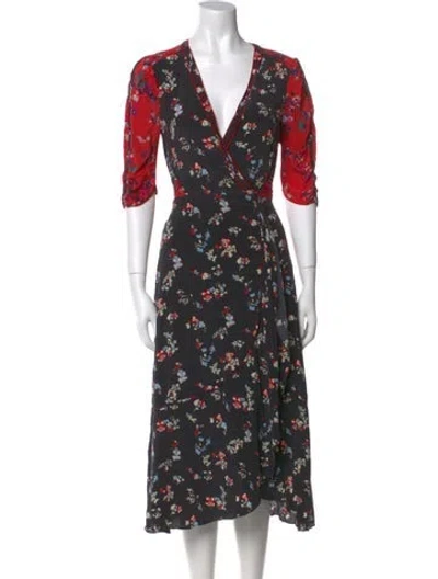 Pre-owned Tanya Taylor Silk Midi Length Dress In Multi