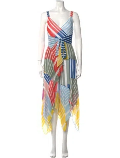 Pre-owned Tanya Taylor Silk Midi Length Dress In Multi