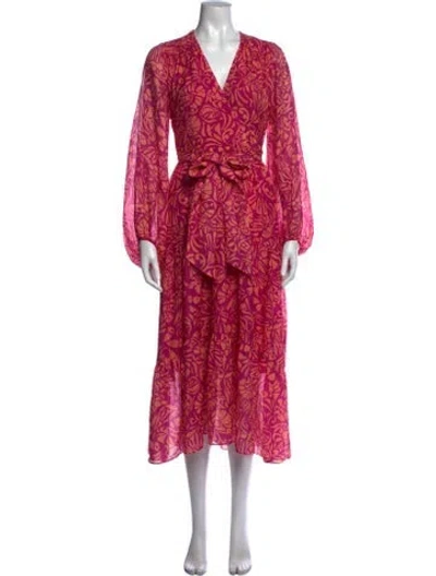Pre-owned Tanya Taylor Silk Midi Length Dress In Purple