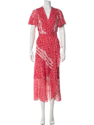 Pre-owned Tanya Taylor Silk Midi Length Dress In Red
