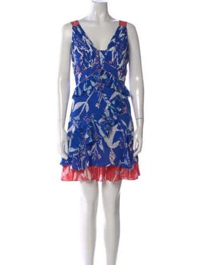 Pre-owned Tanya Taylor Silk Mini Dress In Blue