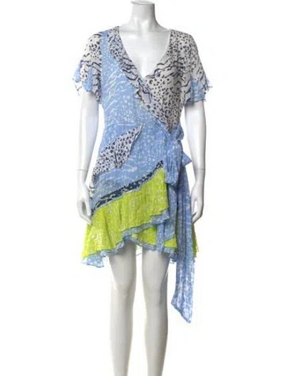 Pre-owned Tanya Taylor Silk Mini Dress In Blue