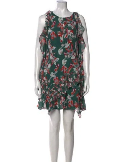 Pre-owned Tanya Taylor Silk Mini Dress In Green