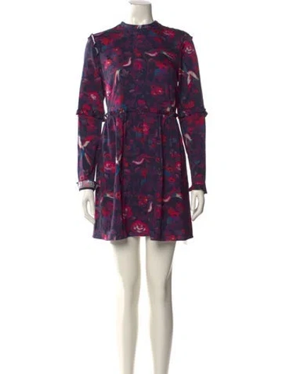 Pre-owned Tanya Taylor Silk Mini Dress In Purple
