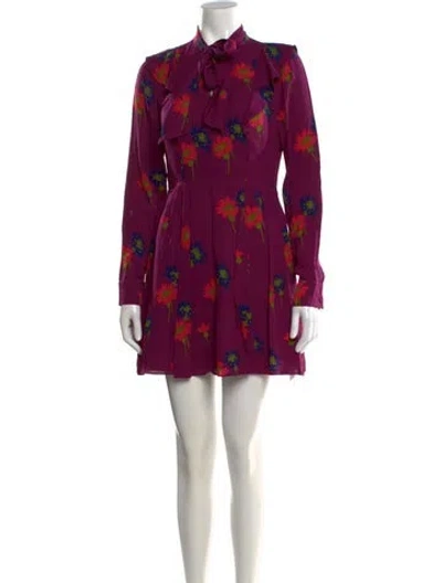 Pre-owned Tanya Taylor Silk Mini Dress In Purple