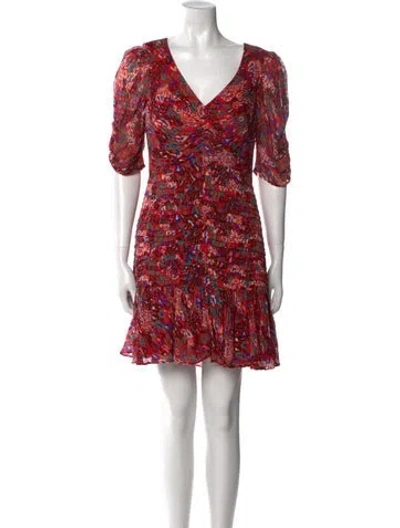 Pre-owned Tanya Taylor Silk Mini Dress In Red