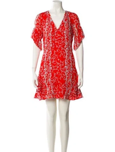 Pre-owned Tanya Taylor Silk Mini Dress In Red