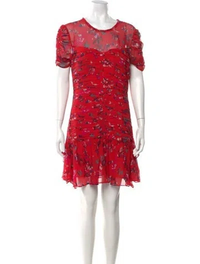 Pre-owned Tanya Taylor Silk Mini Dress In Red
