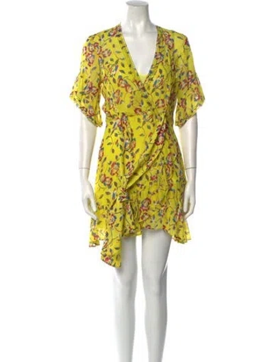 Pre-owned Tanya Taylor Silk Mini Dress In Yellow