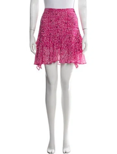 Pre-owned Tanya Taylor Silk Mini Skirt In Pink