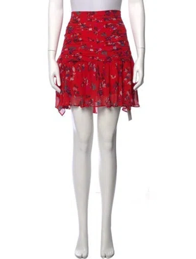 Pre-owned Tanya Taylor Silk Mini Skirt In Red
