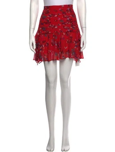 Pre-owned Tanya Taylor Silk Mini Skirt In Red