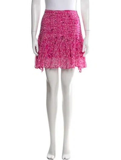 Pre-owned Tanya Taylor Silk Mini Skirt W/ Tags In Pink