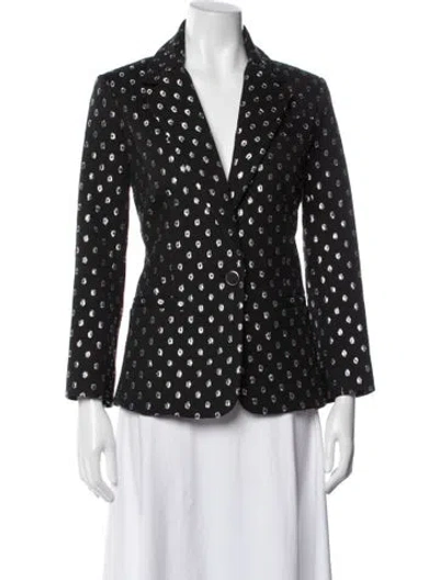Pre-owned Tanya Taylor Silk Patterned Blazer In Black