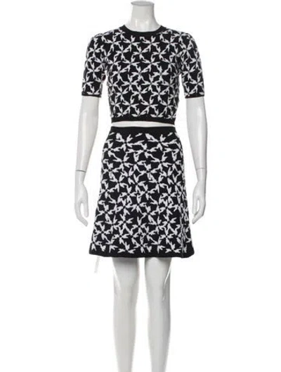 Pre-owned Tanya Taylor Silk Patterned Skirt Suit In White