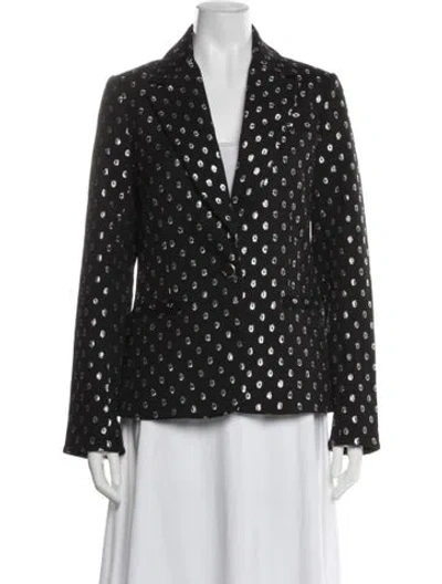 Pre-owned Tanya Taylor Silk Polka Dot Print Blazer In Multi