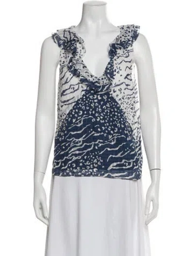 Pre-owned Tanya Taylor Silk Printed Top In Multi