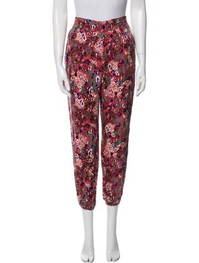 Pre-owned Tanya Taylor Silk Skinny Leg Pants In Red