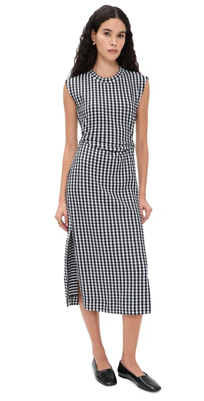 Tanya Taylor Sleeveless Aurora Dress Black/white In Multi