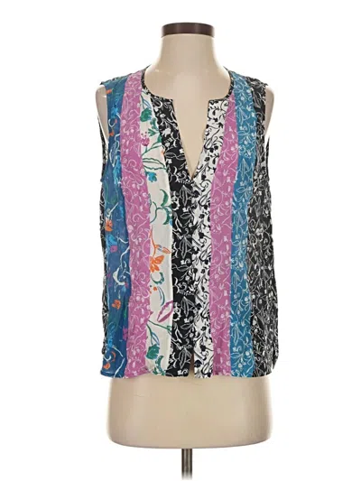 Pre-owned Tanya Taylor Sleeveless Silk Top Pink Plunge Neckline Tops