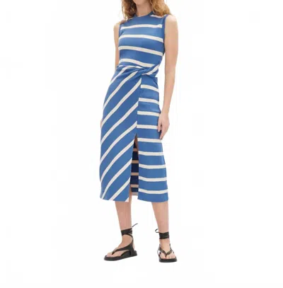 Tanya Taylor Sleeveless Striped Cody Dress In French Blue