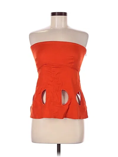 Pre-owned Tanya Taylor Sleeveless Top Orange Strapless Neckline Tops