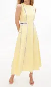 Tanya Taylor Sloane Midi Dress In Lemon In Yellow