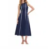 Tanya Taylor Sloane Cotton Poplin Midi Dress In Midnight In Blue