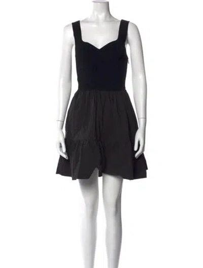Pre-owned Tanya Taylor Square Neckline Mini Dress In Black