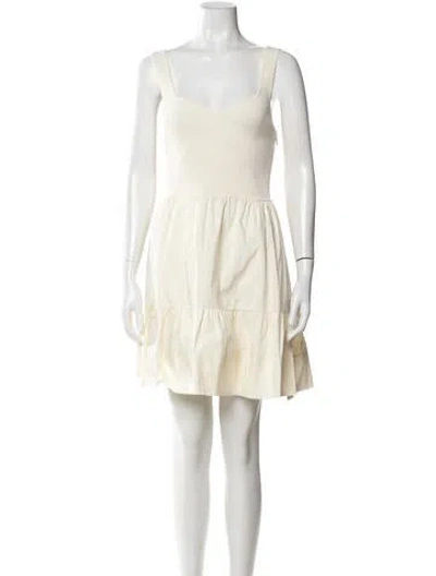 Pre-owned Tanya Taylor Square Neckline Mini Dress In Neutral