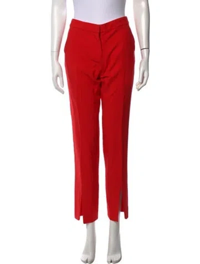 Pre-owned Tanya Taylor Straight Leg Pants In Red