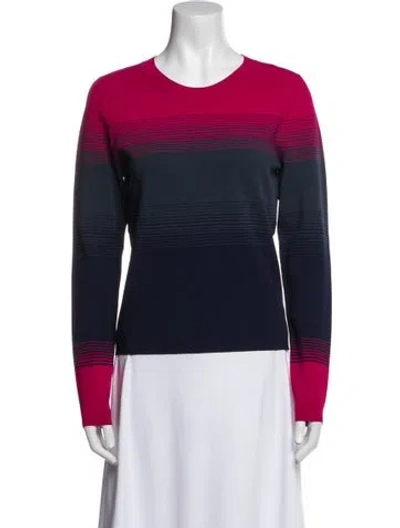 Pre-owned Tanya Taylor Striped Crew Neck Sweater In Blue