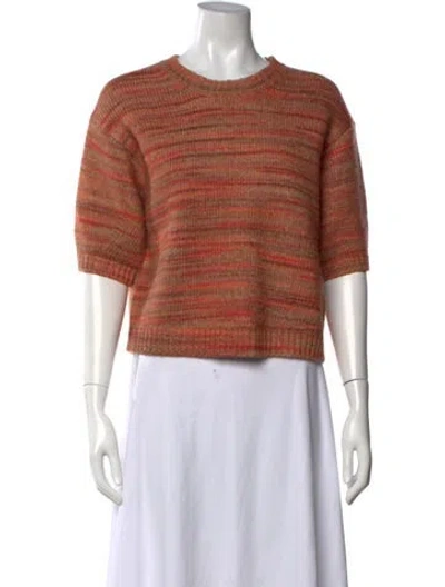 Pre-owned Tanya Taylor Striped Crew Neck Sweater In Brown