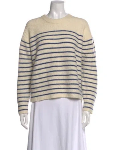 Pre-owned Tanya Taylor Striped Crew Neck Sweater In Neutral