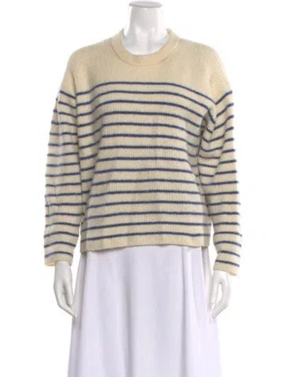 Pre-owned Tanya Taylor Striped Crew Neck Sweater In Neutral