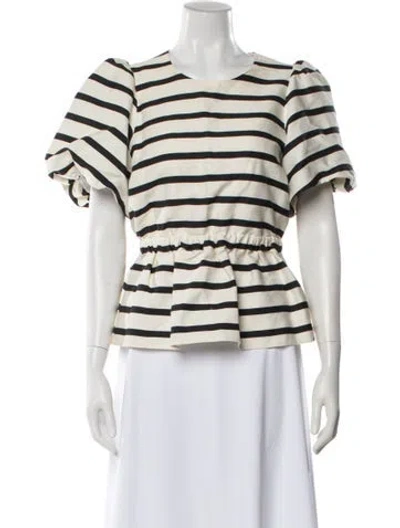 Pre-owned Tanya Taylor Striped Crew Neck Top